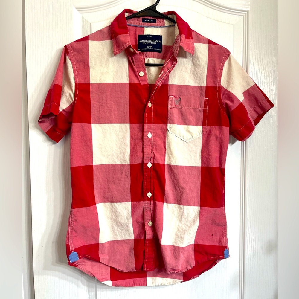 American Eagle Outfitters Vintage Fit Plaid Women’s Button up- XS